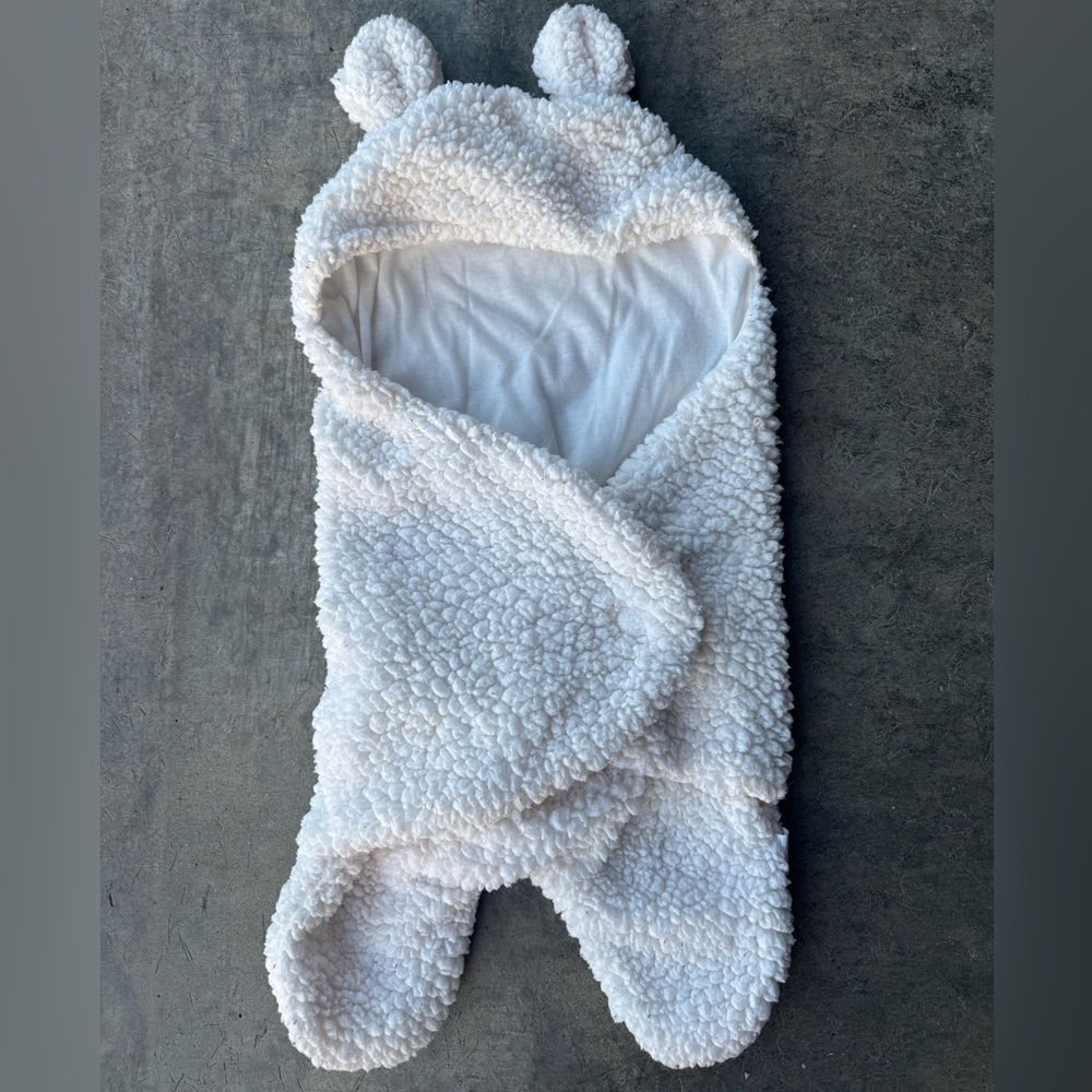 Cozy White Sherpa Baby Winter suit